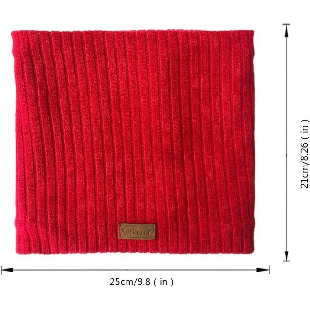 Men's Red Winter Ski Neck Gaiter Face Scarf Fleece Lined Windproof Scarves